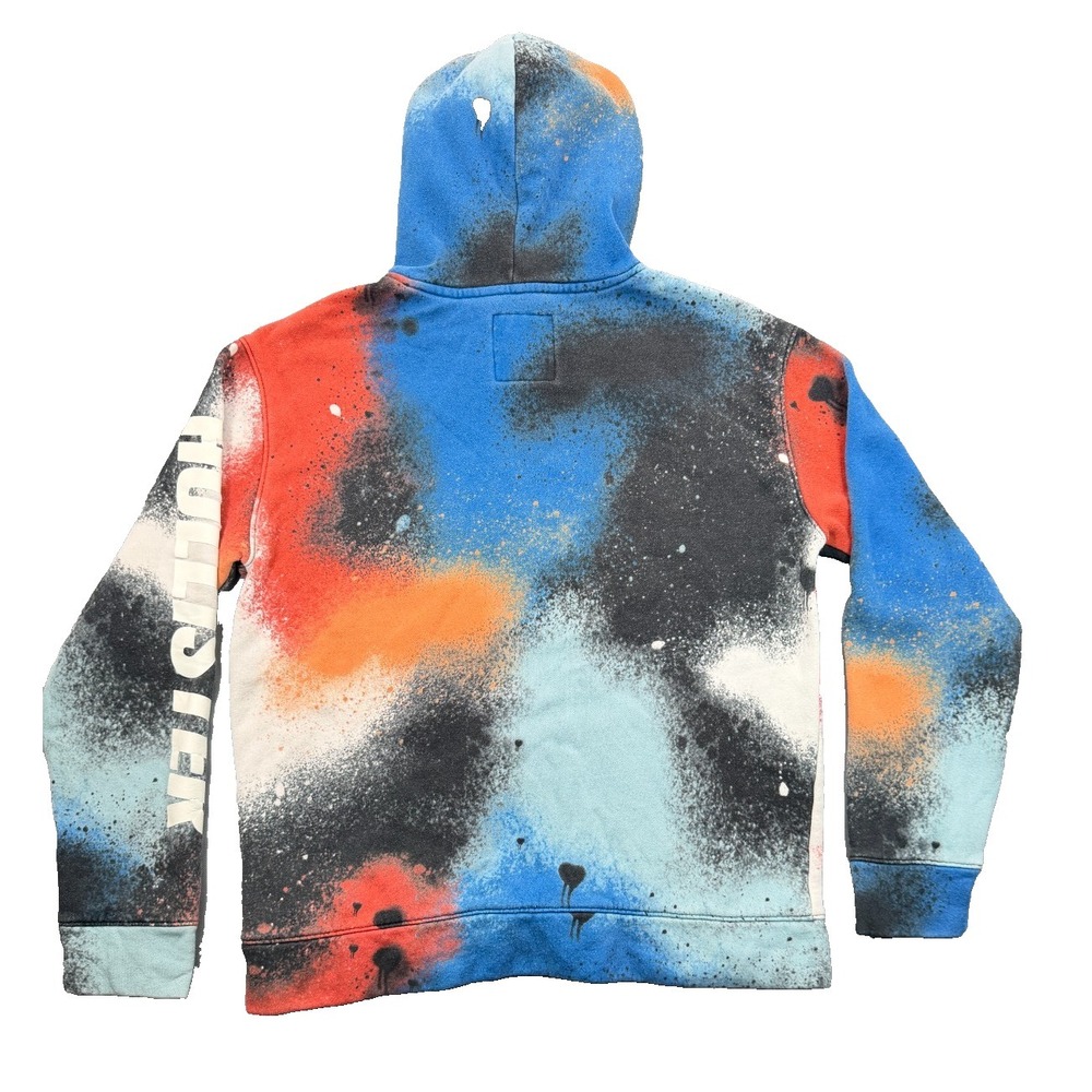 Hollister Mens Medium Multi-Color Paint Splatter Logo Pullover Hoodie Sweatshirt - Picture 5 of 5